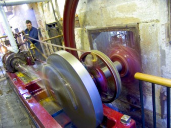 The Horizontal Engine is used to provide steam power at Quarry Bank Mill, Styal