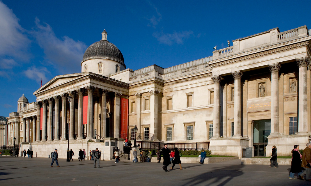 The exterior of the National Gallery, London