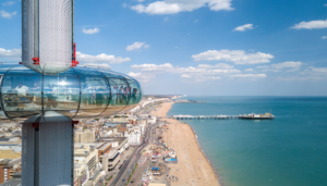 The exterior of the BA i360 attraction