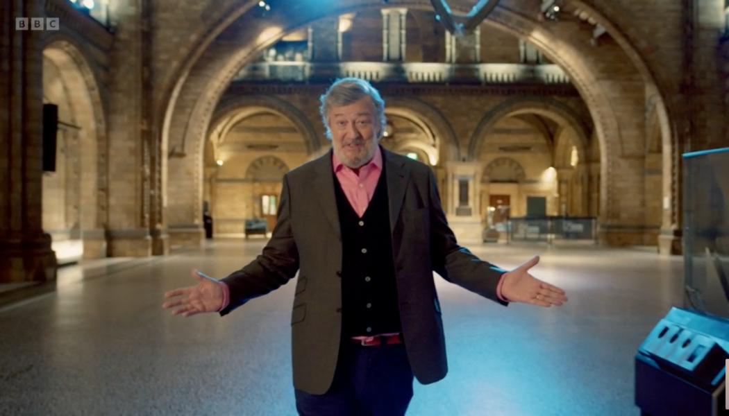 Stephen Fry presents from the National History Museum © BBC