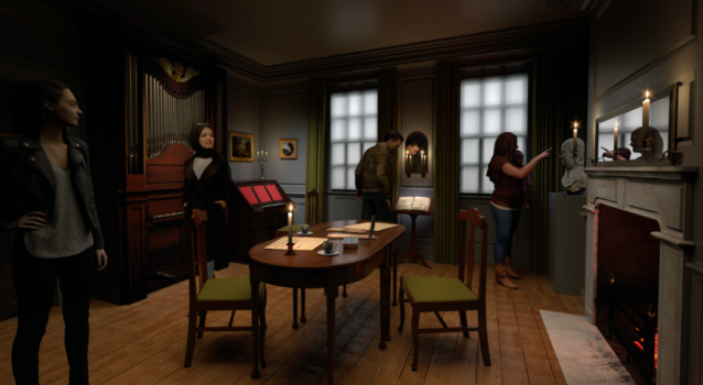 A 3D render shows visitors inside the redesigned front parlour at 25 Brook Street