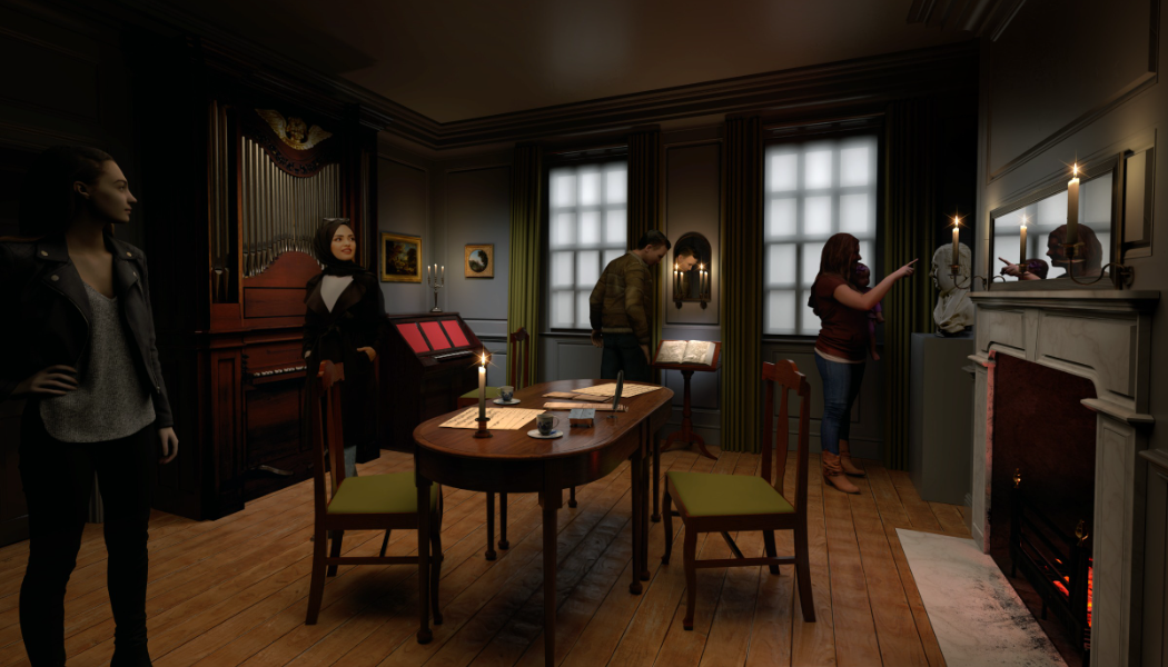 A 3D render shows visitors inside the redesigned front parlour at 25 Brook Street
