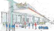 An illustration of the RAF Museum's planned learning centre