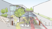 An illustration of the new 'Public Realm' area