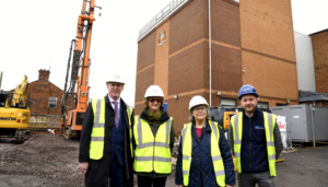 Cllr Jonathon Price, Mithra Tonking, Cllr Frances Beatty and Ant Hughes, Pave Aways LTD Site Manager.