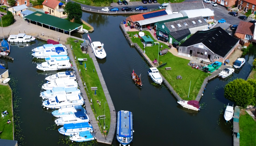 An aerial photograph of The Museum of The Broads