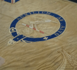 A close up of Vice-Admiral Sir Henry Kellett's polar sledge flag (NMRN)