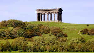 Penshaw Monument in Sunderland, Tyne and Wear. View from Herrington Country Park
